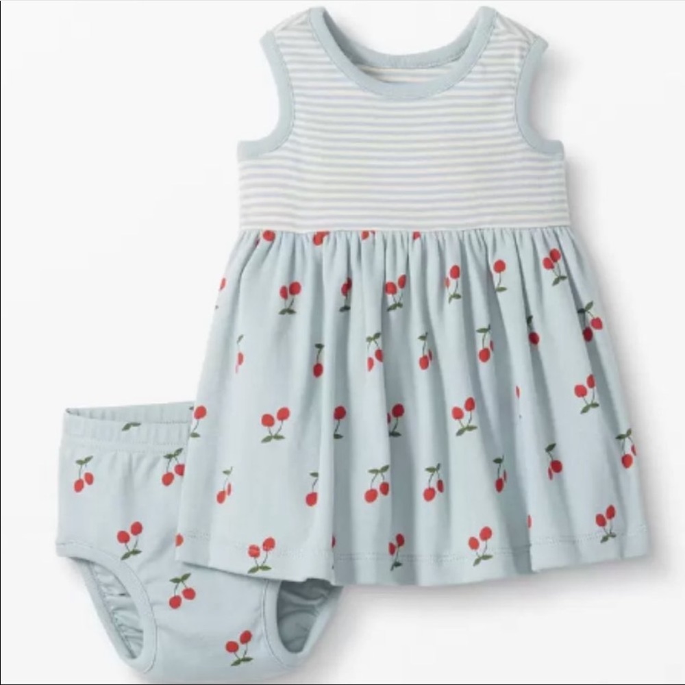 Baby Dress & Bloomer Set In Organic Cotton